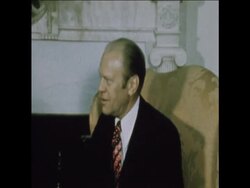 SYND 12 6 75 FORD MEETS ROMANIAN PRESIDENT News Clip