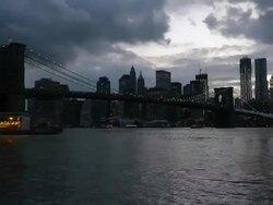 TL Day to Night New York Skyline with Brooklyn Bridge. Stock Footage
