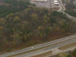 WS AERIAL Traffic moving on highway / North Carolina, United States Stock Footage