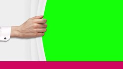 pink a hand open to green screen Stock Footage