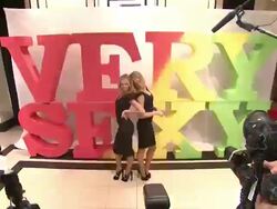 Candice Swanepoel and Erin Heatherton at Victoria's Secret Very Sexy Tour - New York City on 3/13/2012 Stock Footage