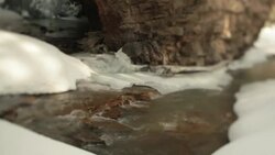 Icy mountain stream in the winter Stock Footage