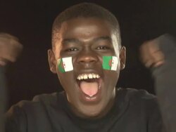 Algeria Soccer / football fan - HD & PAL Stock Footage