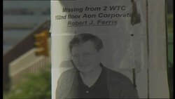 Missing poster and smouldering WTC wreckage News Clip