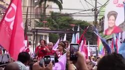 President Dilma Rousseff participates in rally, four days before Sunday's runoff election News Clip