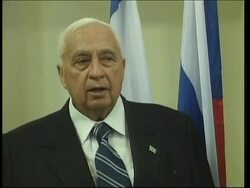 Sharon says broad offensive planned, Gaza strikes, Hadera, Qureia News Clip