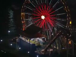 Aerial CU TS Santa Monica Pie / Los Angeles, California, United States Stock Footage