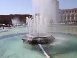 Yerevan, fountains in the Republic square Stock Footage