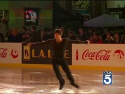 Evan Lysacek at the Holiday Tree Lighting At L.A. Live & Opening Of The L.A. Kings Holiday Ice at Los Angeles CA. (Footage by WireImage Video/GettyImages) Stock Footage