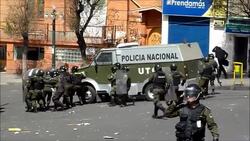 CLEAN: Bolivian health workers and students clash News Clip