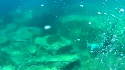 Man diving Underwater Stock Footage