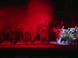 MS PAN Artist performing modern Qinqiang opera in theater and Qinqiang is representative folk opera of northwest China AUDIO / xi'an, shaanxi, china Stock Footage
