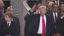 Donald J Trump watching pre-inauguration parade News Clip