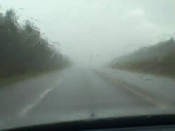 Driving in the rain Stock Footage