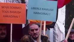 CLEAN : Belgium: Protest over arrest of Kosovo's ex-PM in France News Clip