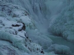 Gullfoss in winter slow motion Stock Footage