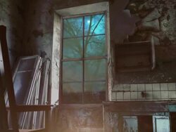 transition between night and day in deserted interior Stock Footage