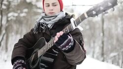 Acoustic Guitar Player Stock Footage