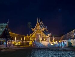 Vesak Day at Wat ton Kain in Chiang mai, Thailand. Stock Footage