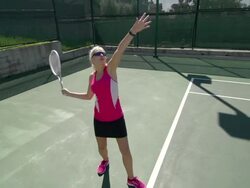 Women playing tennis. - Slow Motion Stock Footage