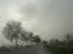 HD Driving in the Rain POV Stock Footage