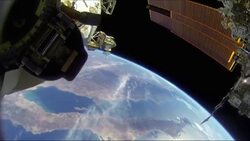 A camera worn by astronaut Terry Virts captured footage during spacewalks outside the International Space Station.  Astronauts were preparing the station for future docking of commercial spacecraft. (April 10) News Clip