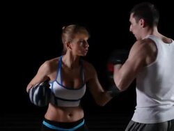 Boxing Woman Stock Footage