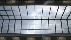 Skylights illuminate a factory. Stock Footage