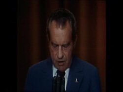 SYND 26 7 74  US PRESIDENT, RICHARD NIXON, ADDRESSES BUSINESSMEN IN LOS ANGELES News Clip
