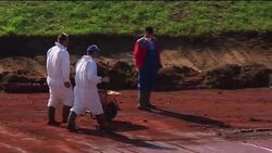 Workers build new protective banks to prevent further damage News Clip