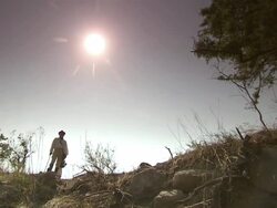 WS TD PAN Colonial expedition with porters carrying boxes / Republic of South Africa Stock Footage