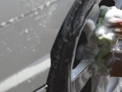 Car Tire Wash Stock Footage