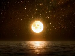 Moon over water (loopable) Stock Footage