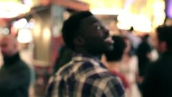 Friends walk through downtown Las Vegas, taking in the sights and sounds Stock Footage