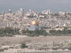 WS ZI ZO Jerusalem with Dome of  Rock / Jerusalem, Central province, Israel Stock Footage