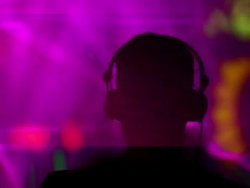 HD DJ in Disco Back View Stock Footage