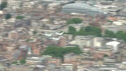 RAF flypast to mark the 75th anniversary of the Battle of Britain. News Clip