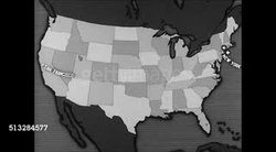 1937: MAP: United States map high lighting 25 summer camps for German-American Bunds. Instructional Video