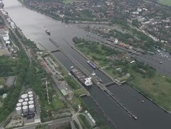 Locks At East End Of Kiel Canal Stock Footage