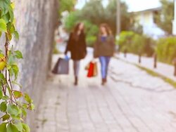HD: Young women walking back home Stock Footage