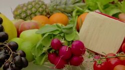 Fresh Vegetables and Fruits Stock Footage