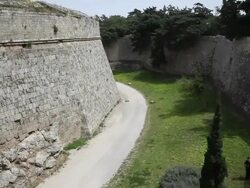 Crusader Walls, Rhodes City, Rhodes Island, Greece Stock Footage