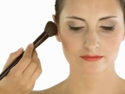 HD: Makeup Artist Applying Face Powder Stock Footage