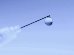 Syringe close-up, liquid dripping slowly, drug abuse concept (HD720p) Stock Footage