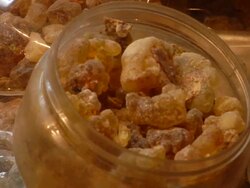 ECU view of Spices and burning frankincense / Muscat, Oman Stock Footage