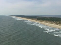 WS AERIAL View of Cape Hatteras National Seashore / North Carolina, United States Stock Footage