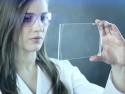 Woman the scientist is analysing structure DNA. Stock Footage