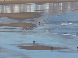 WALKING ON SOUTH BAY BEACH Stock Footage