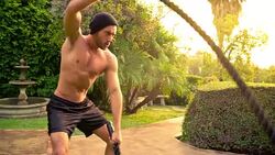 Athletic Male Workout gym Slow-Motion Stock Footage