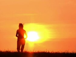 HD: Jogging In The Sunset Stock Footage
